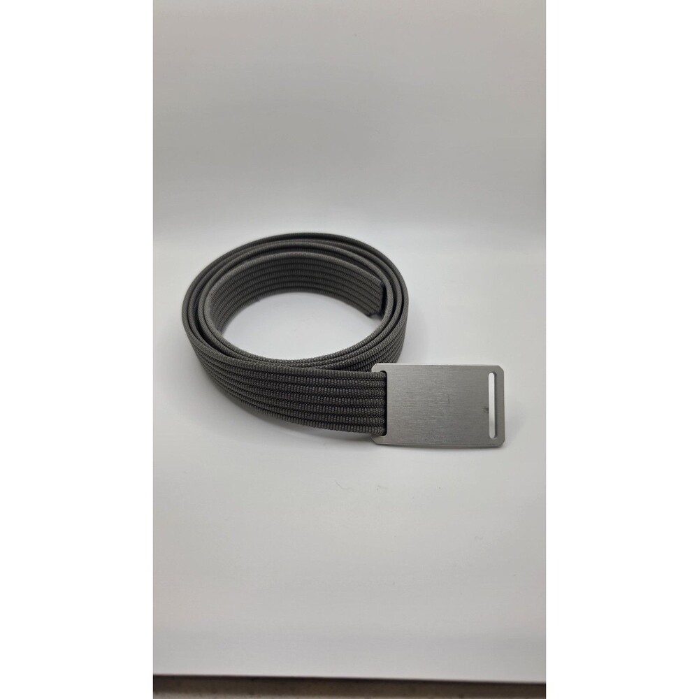 GRIP6 Men 1.5 inch Grey Nylon Webbing Belt Brushed Aluminum Silver Buckle XL 42